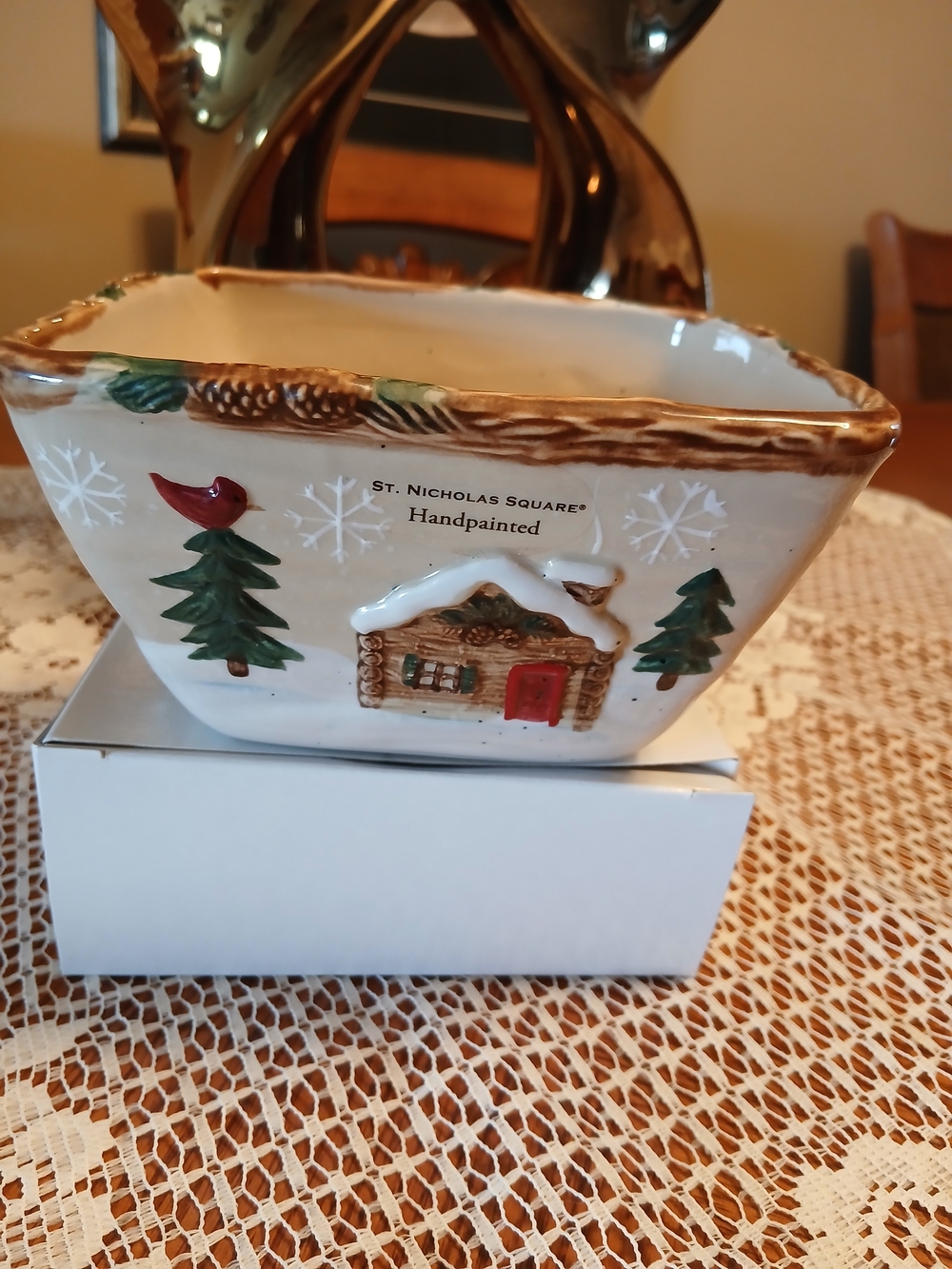 St. Nicholas Square Handpainted Ceramic Dish